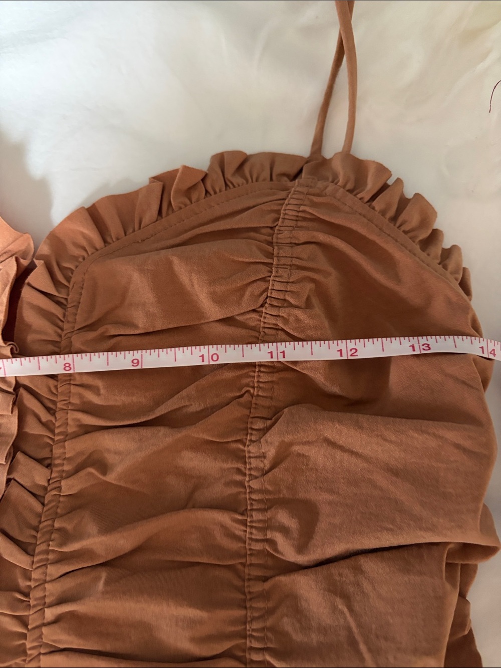 Zara Rust-Colored Ruched Crop Cami - Picture 4 of 6